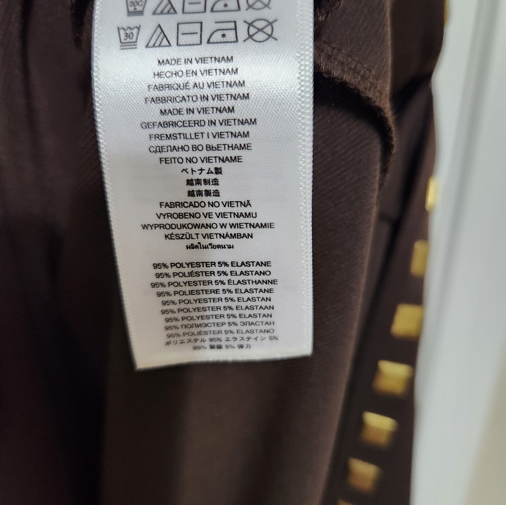 SOLD!!!   Michael Kors Brown Studded Matte Jersey  Dress  Size Small - Picture 8 of 9